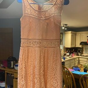 cute peach juniors dress